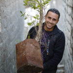 Osama Yacoub carries a tree to plant in the Egyptian village of Sakra. The campaign of tree planting is part of a project sponsored by the ACT Alliance and coordinated by Bless, the social development agency of the Coptic Orthodox Church. It provided economic assistance to families and communities affected by the political changes of the Arab Spring, when many Egyptians working abroad in Libya and other countries, or in the nation's capital Cairo, lost their employment.