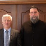 Rudelmar Bueno de Faria and Metropolitan Gabriel of the Church of Greece.